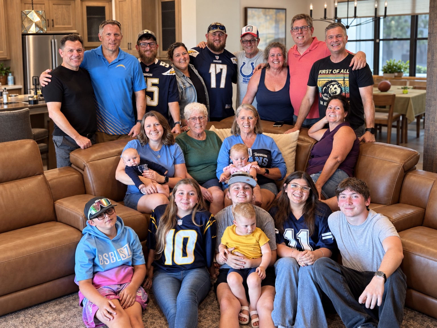 Family members gathered for a group photograph